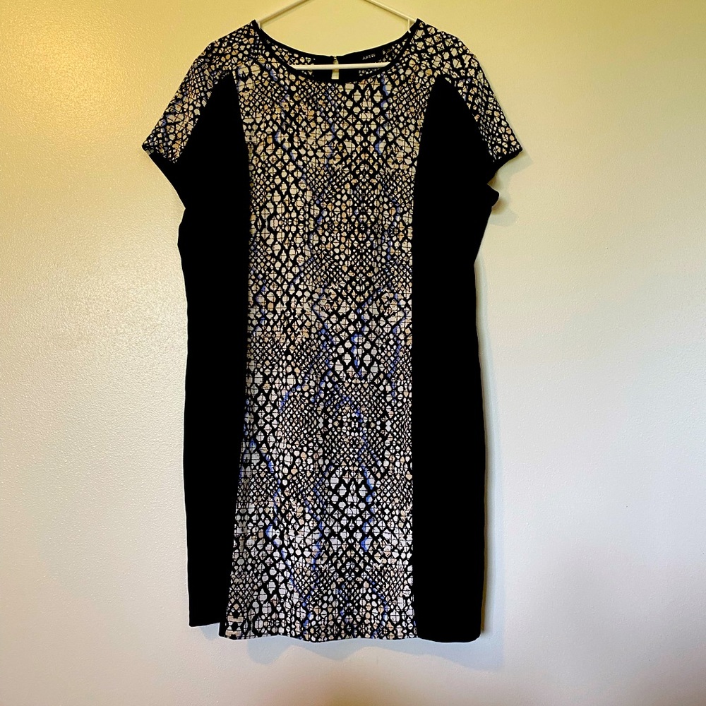 Apt. 9 Black and White Patterned Dress